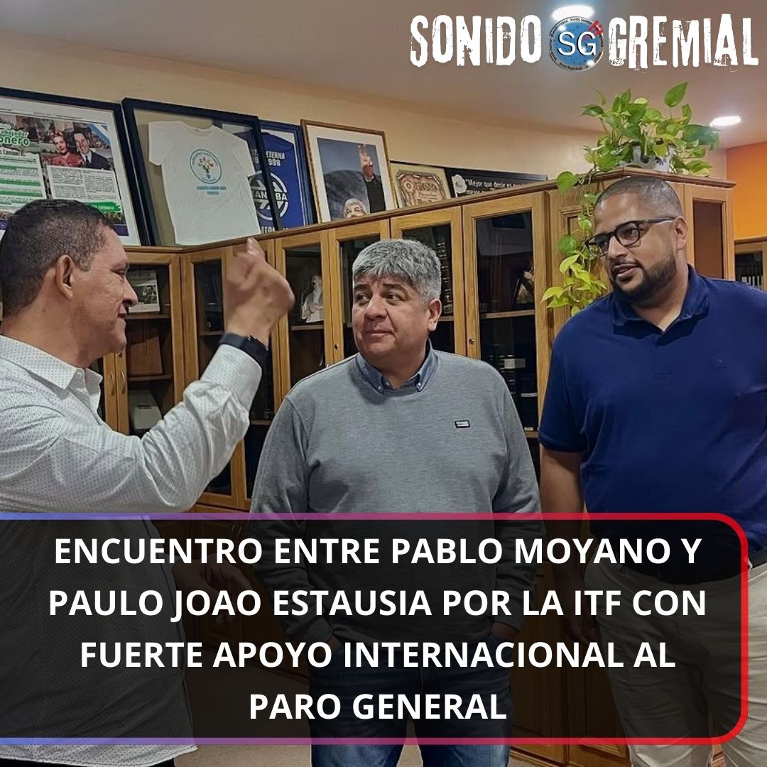 SonidoGremial's tweet image. 💪✅Encuentro entre Pablo Moyano y Paulo Joao Estausia por la ITF con fuerte apoyo internacional al #Parogeneral  
🚛El eje principal del encuentro fue la #Seguridad  y los beneficios inmediatos de los trabajadores del #trasporte

🔴🔵
sonidogremial.com.ar/encuentro-entr…