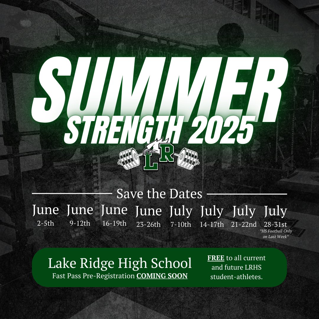 Lake Ridge HS Strength &amp; Conditioning
Summer Strength 2025

📅Save The Dates
📍Lake Ridge HS

More information coming soon!

<a href="/DJMS_athletics/">Danny Jones Athletics</a> <a href="/alltheway30/">Ashley Alloway</a> <a href="/MISDathletics/">MISD Athletics Dept.</a> <a href="/CoachNic2110/">Bobby Nicholson</a> <a href="/WomackJerod/">Jerod Womack</a>