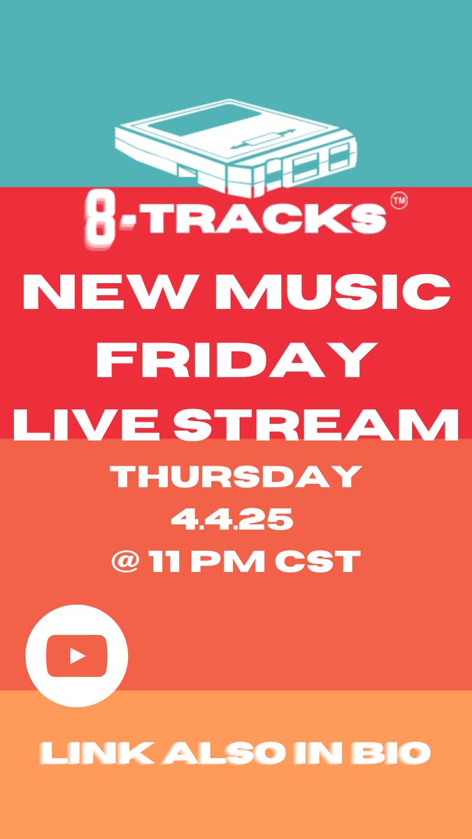 8Trackstv's tweet photo. New Music Friday Stream!!!! 

TONIGHT @ 11 CST!!!
Link will be posted at time! https://t.co/EovUQIOJFS