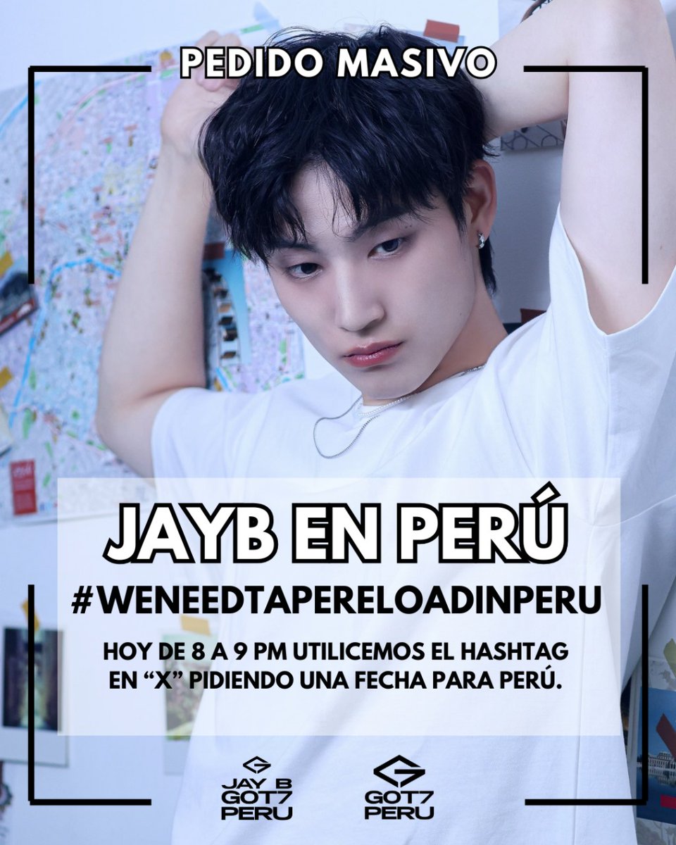 JAYB_G7Peru's tweet photo. Hola ahgases unamonos pidiendo a JayB usando el hashtag:

# weneedtapereloadinperu

Hoy de 8pm a 9pm

Hagamonos notar!!

#JAYB #tapereloadtour @jaybnow_hr @mauvecompany @WMais_ https://t.co/Ia6sWz4Dvd