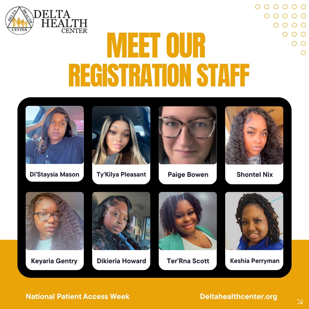Celebrating Patient Access Week: A Big Thank You to Our Registration Team
At Delta Health Center, we are incredibly proud and grateful for our dedicated registration team, who serve as the frontline of care for our patients.  🎉