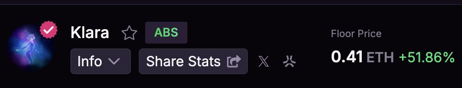 While everyone is all doom and gloom today <a href="/Kindred_AI/">Kindred Labs</a> continues to cooook. 

Free mint --> 0.41 ETH

Congrats <a href="/yumipeixuan/">Yumi 优米🍌</a> and gang!

Some serious runners recently on <a href="/AbstractChain/">Abstract</a> (coins &amp; NFTs)

There are opportunities everywhere if you know where to look.

ABS szn?