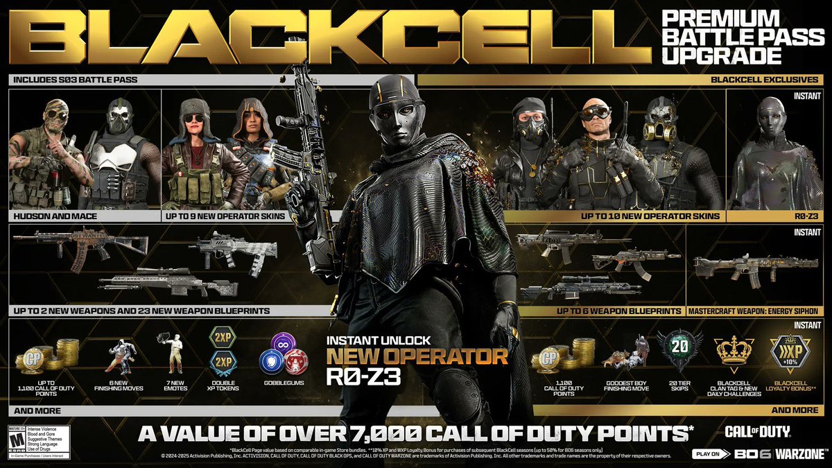 Warzone Meta (@wzstatsgg) on Twitter photo ‼️🚨 GIVEAWAY: BLACKCELL SEASON 3 🚨‼️
🎁 We’re giving away a Season 3 Blackcell Battle Pass! Courtesy of <a href="/CallofDuty/">Call of Duty</a> 🫡
Enter giveaway by:
1️⃣ Like and Retweet 👍
2️⃣ Follow <a href="/WZStatsGG/">Warzone Meta</a>
3️⃣ Comment the platform you play on
📆 Winner announced Friday!
#Warzone #Verdansk #BO6 #Ad ‼️🚨 GIVEAWAY: BLACKCELL SEASON 3 🚨‼️
🎁 We’re giving away a Season 3 Blackcell Battle Pass! Courtesy of <a href="/CallofDuty/">Call of Duty</a> 🫡
Enter giveaway by:
1️⃣ Like and Retweet 👍
2️⃣ Follow <a href="/WZStatsGG/">Warzone Meta</a>
3️⃣ Comment the platform you play on
📆 Winner announced Friday!
#Warzone #Verdansk #BO6 #Ad