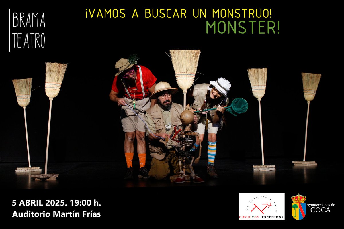 Brama Teatro presenta: ¡Vamos a buscar un monstruo! - Let´s find a monster! - Circuitos escénicos 2025:
ayuntamientodecoca.com/2025/04/brama-…