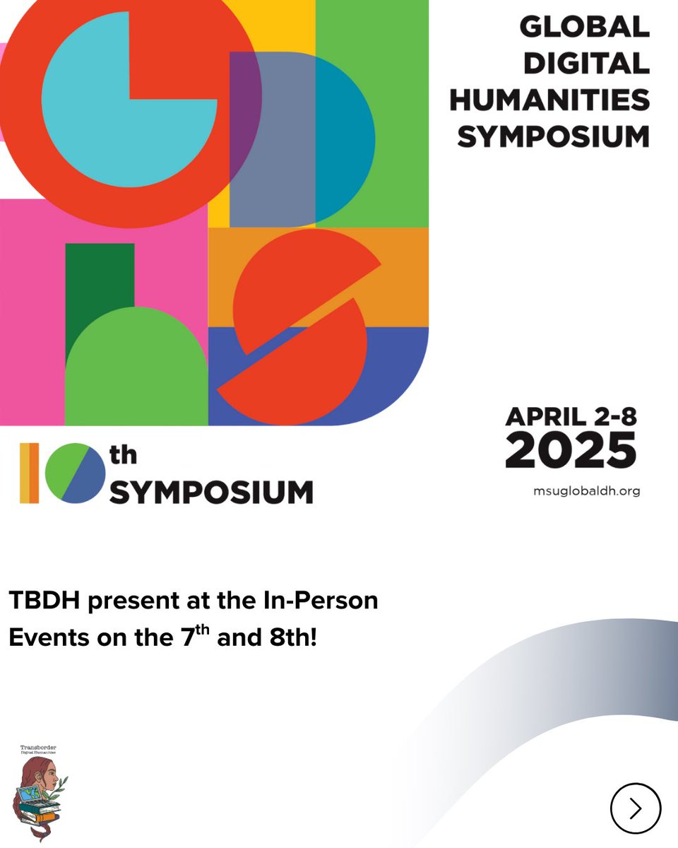 TransborderDH's tweet image. 🌐 Good afternoon TBDH community!
 
We are excited to announce TBDH’s participation in the 10th Annual Global DH Symposium!

Check out these session times and join us in highlighting their innovative digital humanities work!

#TransborderDH #Borderlands #GlobalDH #TBDH