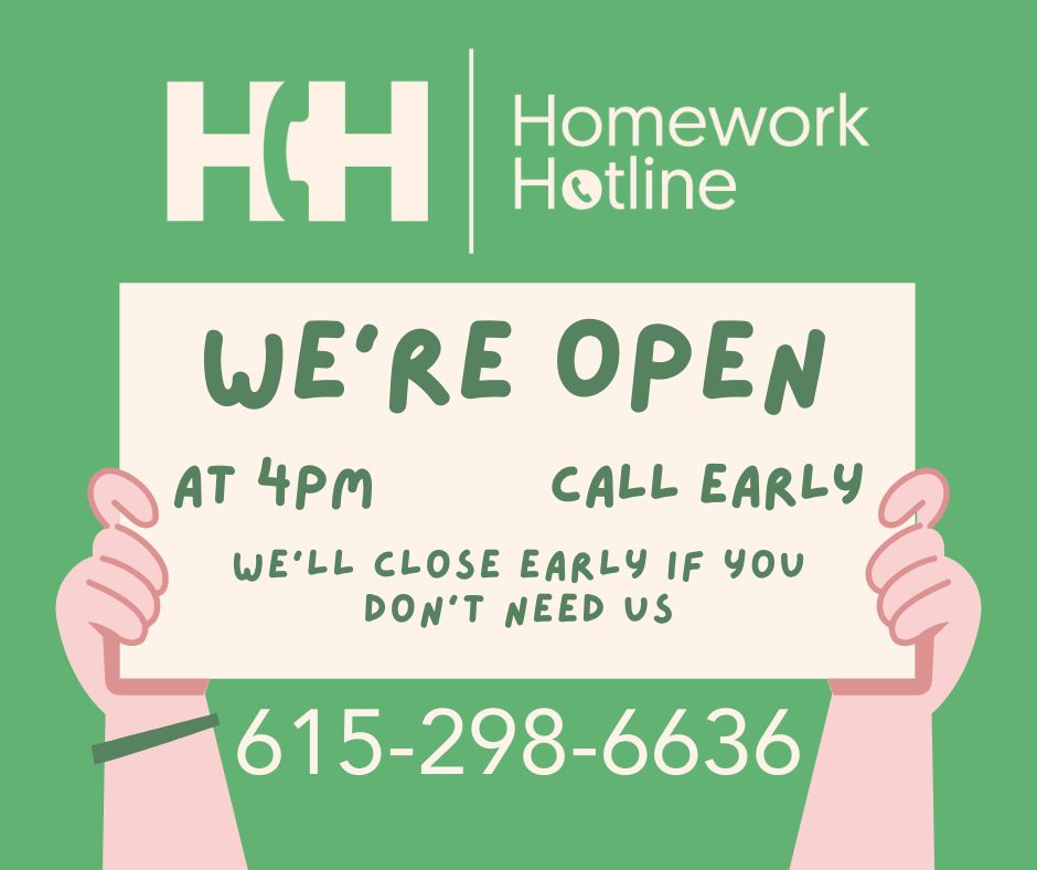 Out of school today? We'll be around tonight to help out. Teachers will be available at 4pm. Call early as we might close before 8pm if it's very slow. Be safe y'all!
#homeworkhelp #tutoring