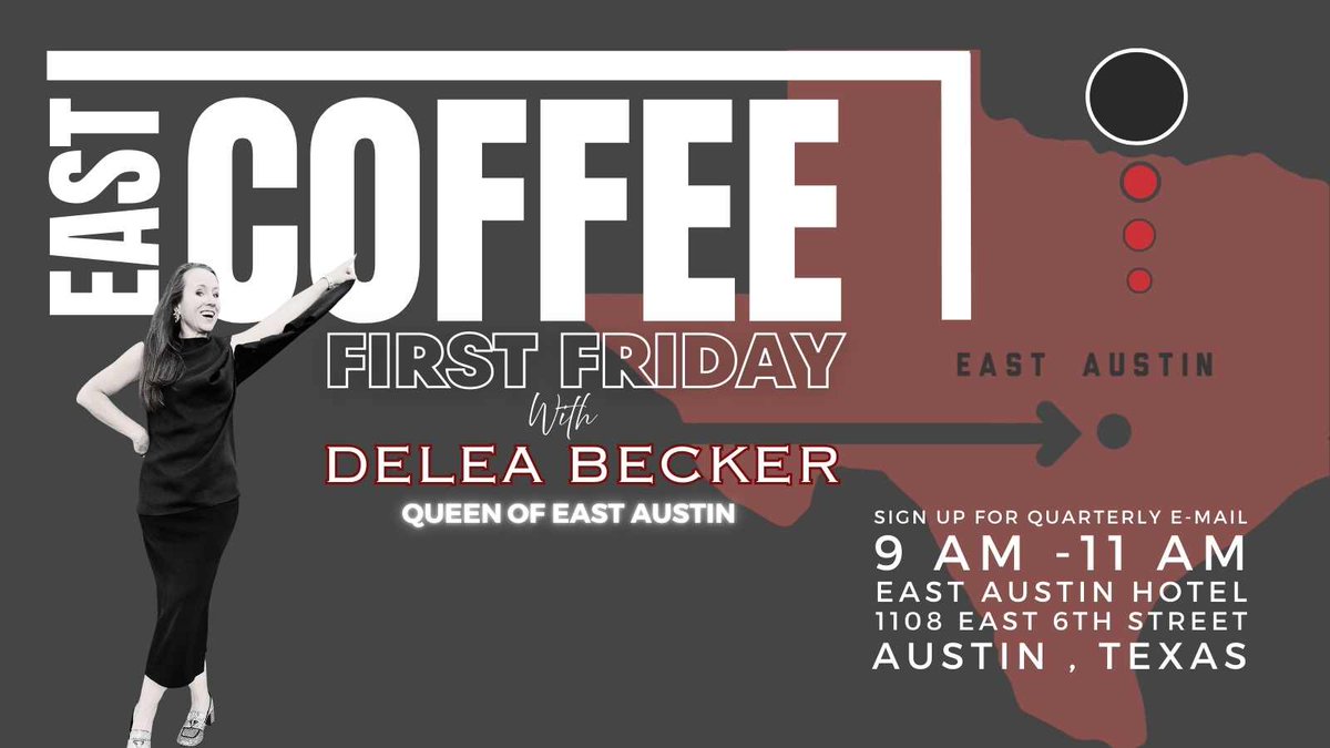 Tomorrow - First Friday Coffee

East Austin Coffee is getting a glow-up:
No more guessing which Friday—

It’s now First Fridays only at the East Austin Hotel.

Quarterly invites. Cleaner inboxes.

Still the best damn coffee chat in East Austin. We talk Business, Economy,