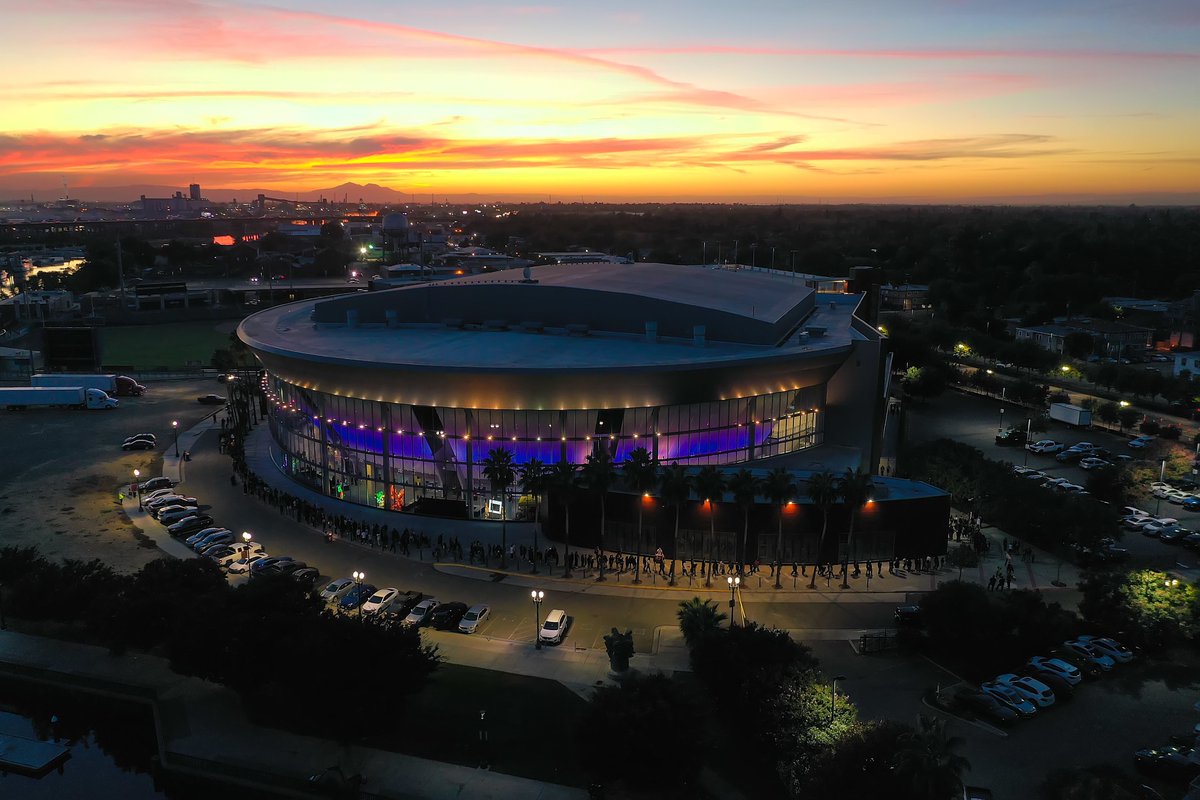Stockton is glowing purple for the Stockton Kings! 💜🏀 City Hall &amp; the Arena are lit as our Kings take on the Valley Suns TONIGHT in the playoffs! 🌟 Be there, be loud, and cheer them to victory! 🎟️ Tickets can be found on TicketMaster! #OurTownOurCrown #StocktonKings