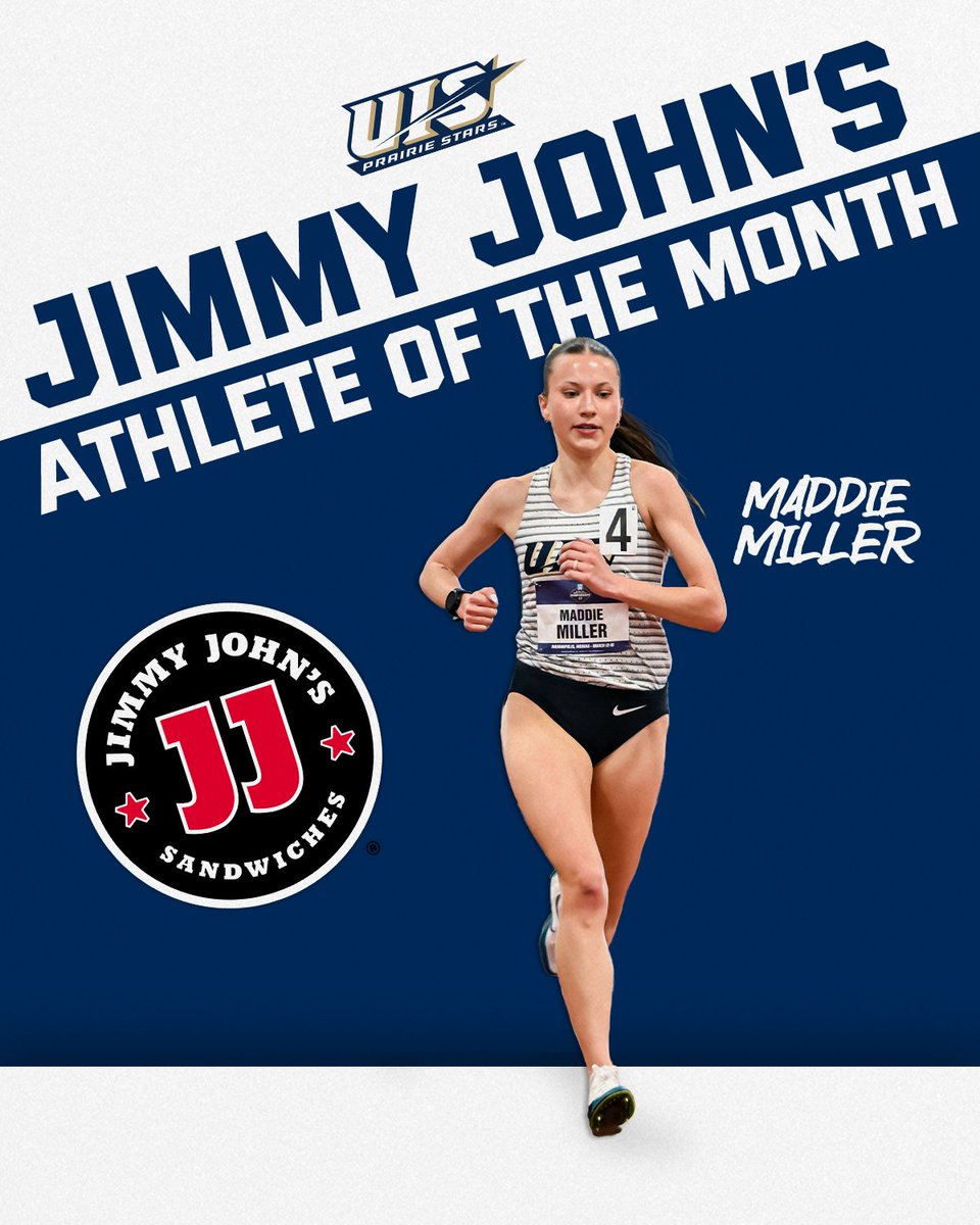UISAthletics's tweet image. 🏆 Maddie Miller is your Jimmy John's Athlete of the Month for March!

Miller continued her record-breaking year, earning All-American honors in the 5K at nationals and setting a school record in the 10K to open the outdoor season 💫

#WeAreStars | ow.ly/o2Pe50VueHp