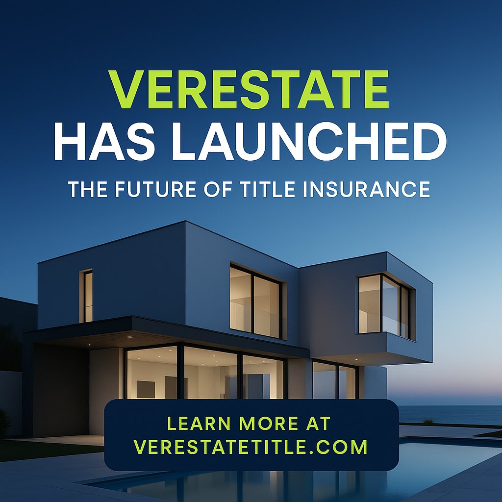 VerEstateTitle's tweet photo. 🚀 We’re launching. Introducing VerEstate Title — a digital-first title insurance company built for the next generation of real estate.

We’re on a mission to fix one of the most outdated and overpriced parts of the homebuying process.

🧵Thread (1/7) https://t.co/jEQ5Eu8FPr
