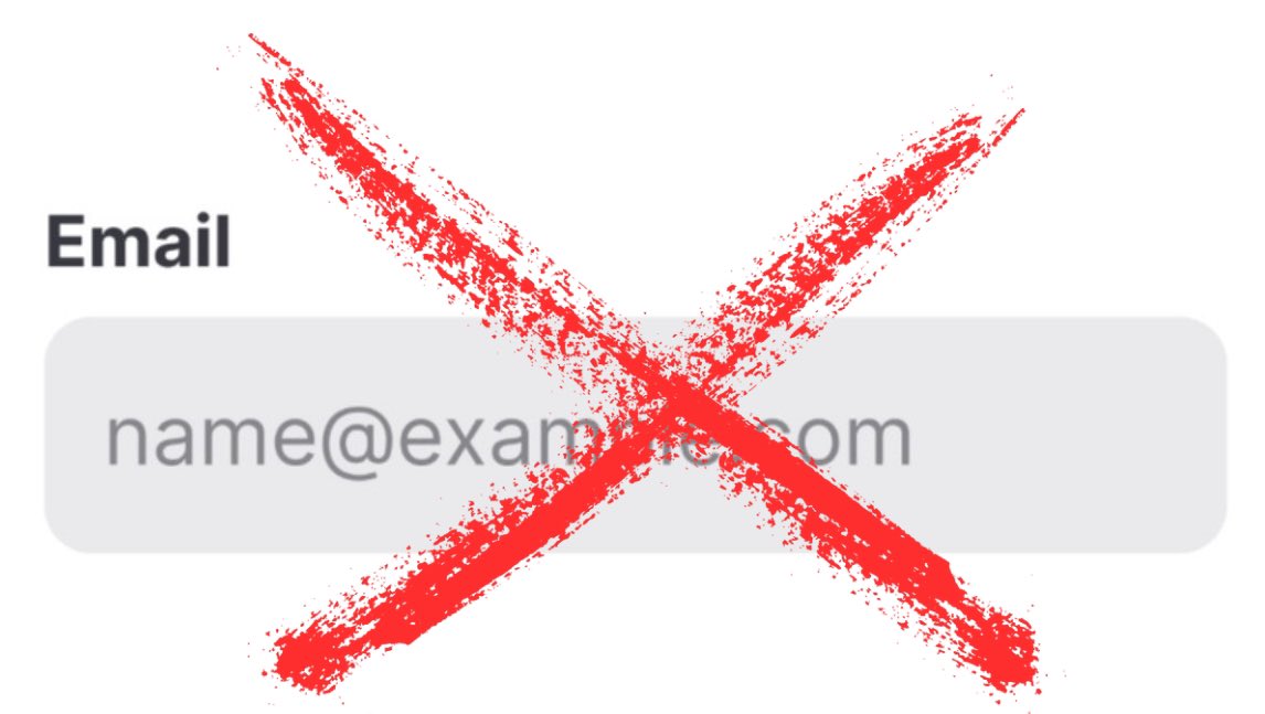 placeholder values in html inputs are an accessibility issue - but not in the way you might think.

the problem isn't just that it's bad form design, it's literally ableist and needs to change.

i'm sick of seeing supposedly "professional" websites using placeholder text in place