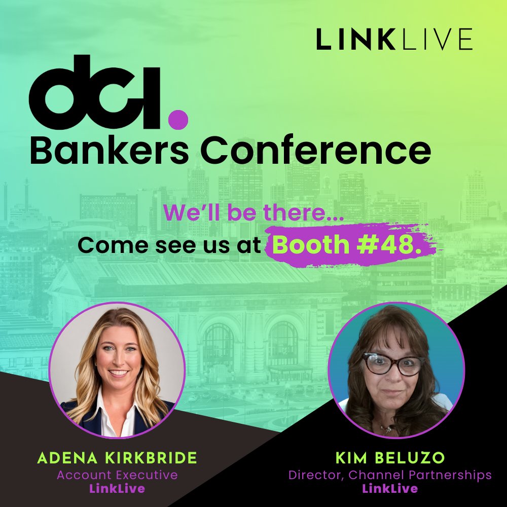 Bankers—we’re back on the road! 
LinkLive is heading to the 2025 DCI Bankers Conference in KC.
📍 Booth #48
👋 Meet Kim &amp; Adena
✅ Built for banking. Backed by experience.

Let’s connect in Kansas City →
hubs.ly/Q03fPCW90

#bankondci #fintech #cxtools