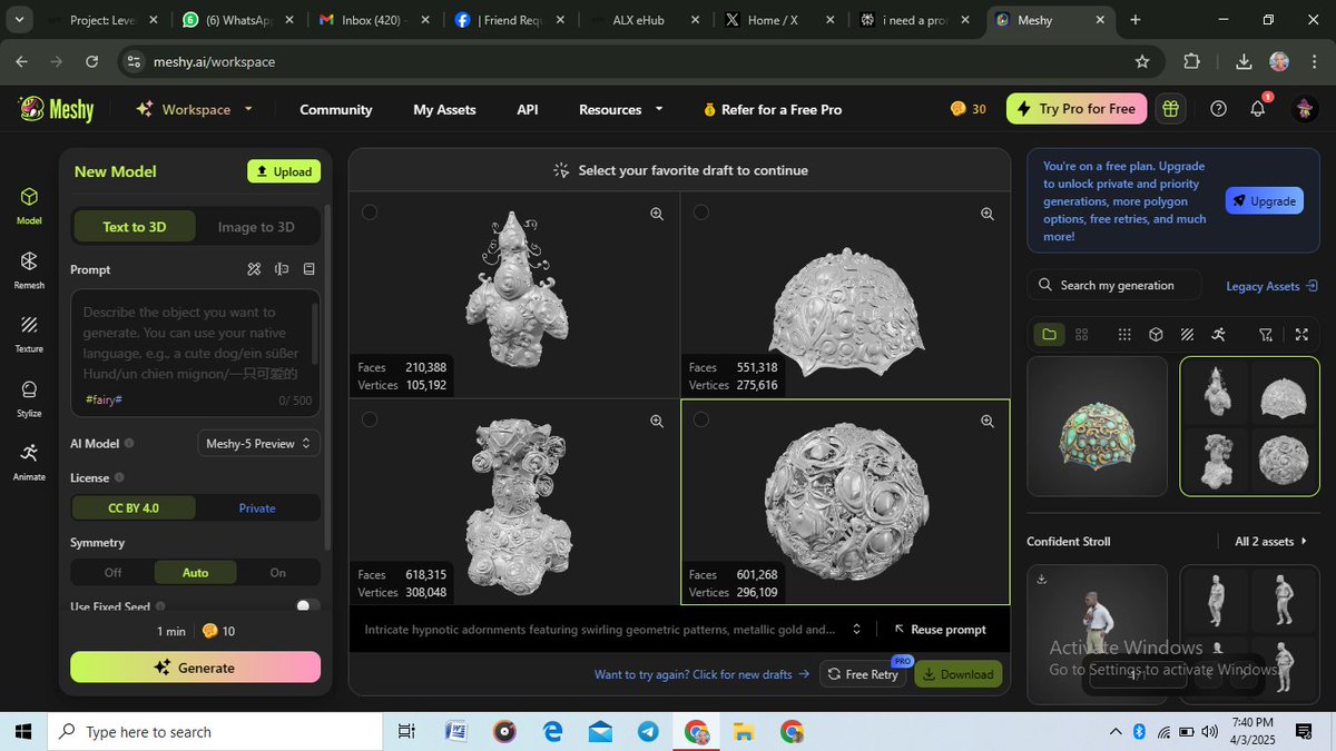 horlah_oluwa's tweet photo. Today, I discovered the power of Meshy AI! I transformed simple text prompts into stunning 3D models in minutes. From jewelry designs to futuristic sunglasses, Meshy AI brought my ideas to life with ease. #MeshyAI #3DModeling #HypnoticAdornment. #ALX_AiSK https://t.co/geC1XMioOp