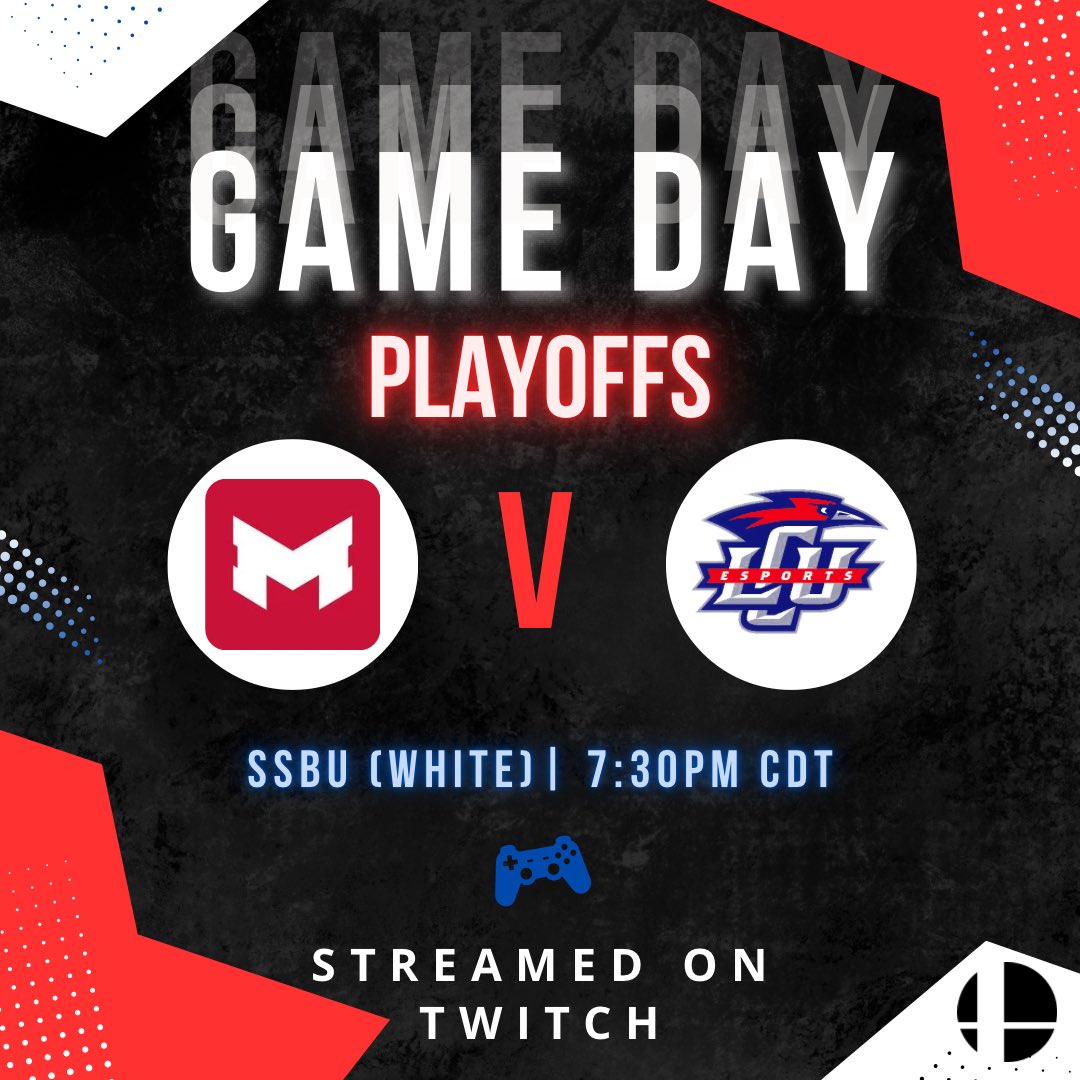 LCU Esports (@lcuesports) on Twitter photo Game day is here! Time to bring the hype and battle it out in #SSBU. Who's ready for some epic matches? 🔥🎮 #SmashBros #Esports #lcu
⏰7:30pm
🎮 SSBU
🆚 <a href="/MaryvilleGG/">Maryville Esports</a>
📺 twitch.tv/lcuesports Game day is here! Time to bring the hype and battle it out in #SSBU. Who's ready for some epic matches? 🔥🎮 #SmashBros #Esports #lcu
⏰7:30pm
🎮 SSBU
🆚 <a href="/MaryvilleGG/">Maryville Esports</a>
📺 twitch.tv/lcuesports