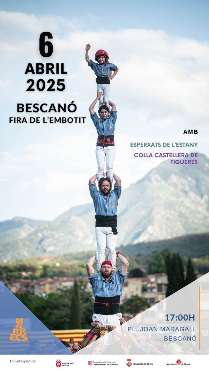 Marrecs's tweet photo. Diumenge tornem a la Fira de l'Embotit de Bescanó, cinc anys després, i ho fem al costat de @CCFigueres i @CCEsperxats.
I per anar fent xup xup, us deixem la prèvia de la diada, a càrrec d'en @xiquitrins:
https://t.co/8Qma9K6Wi2
#castells #ADNBlauTer #DelNord #embotit https://t.co/7cEbjU9TDi