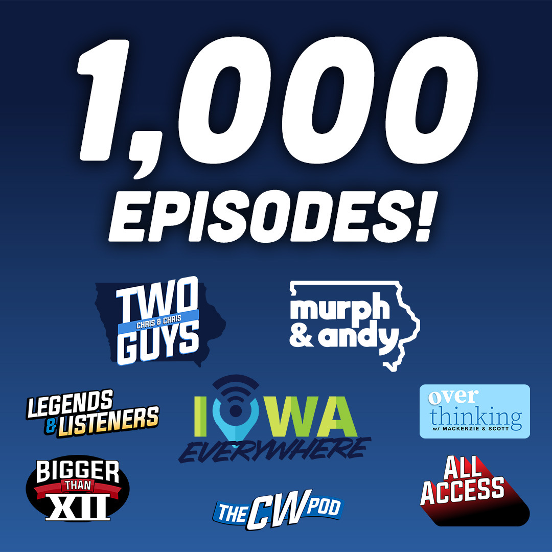 𝟏𝟎𝟎𝟎

Today's Legends &amp; Listeners marked 𝑶𝑵𝑬 𝑻𝑯𝑶𝑼𝑺𝑨𝑵𝑫 episodes across the Iowa Everywhere Network!

Thank you for supporting local media by listening and watching our shows, supporting our advertisers, and following us along the way. We are just getting started.