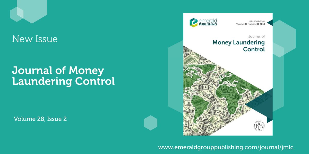 EmeraldAccFin's tweet photo. ⭐ New Issue! ⭐ The Journal of Money Laundering Control has released its latest issue (28.2). Take a look here: https://t.co/NnOA8EvzOh #newissue #latestissue #journals #publishing #NewlyPublished #finance #Emerald https://t.co/0jdf33pnlp