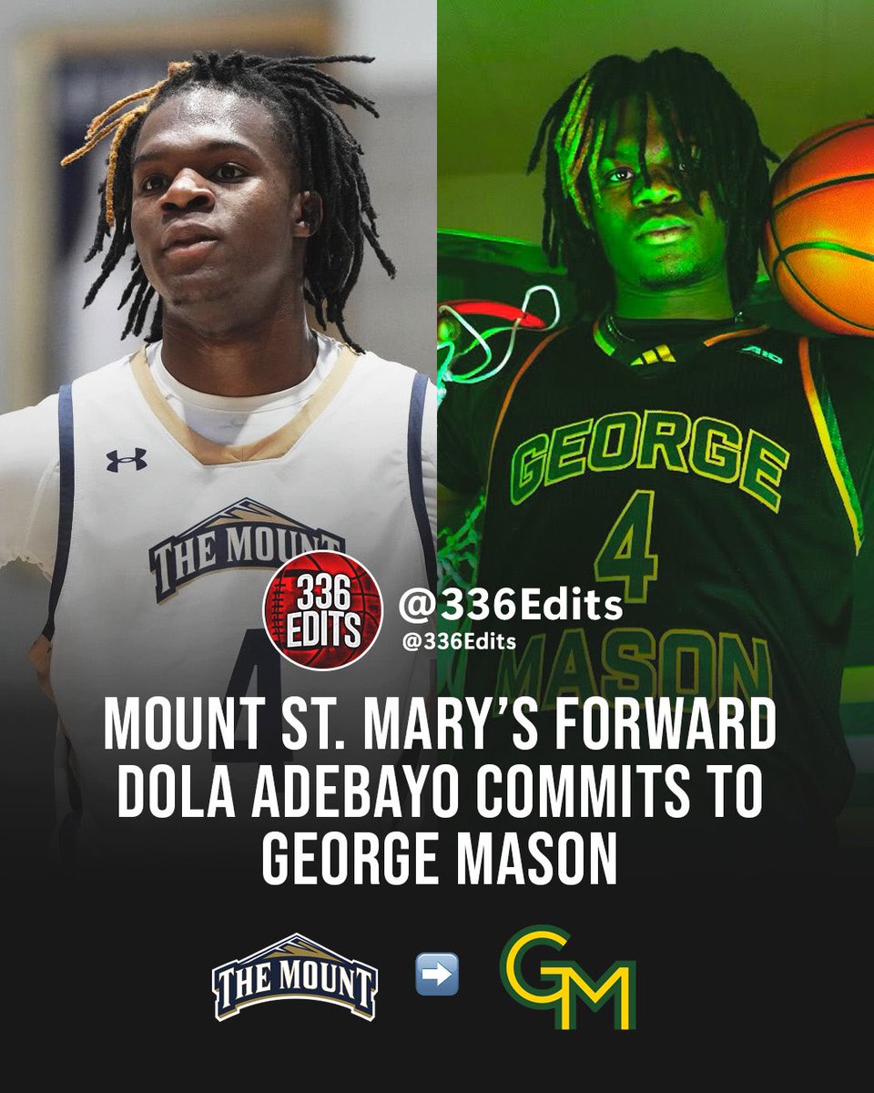 NEWS: Mount St. Mary’s transfer Dola Adebayo has committed to George Mason, he tells 336Edits.

The 6-8 forward averaged 13.2 points and 6.9 rebounds this season.