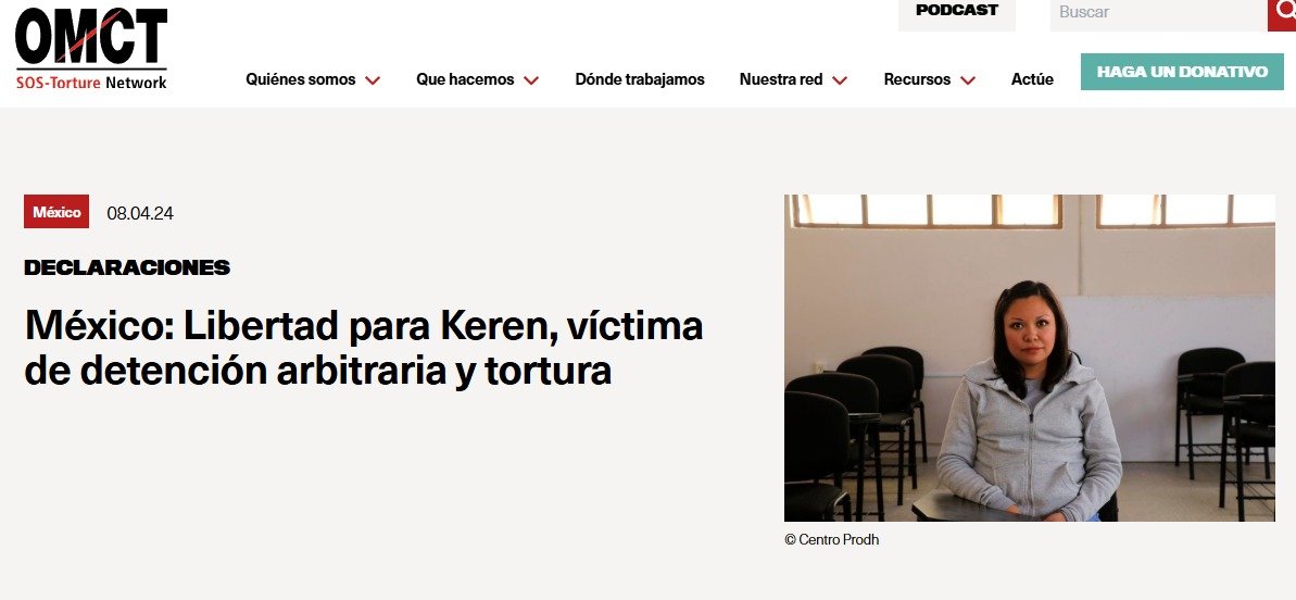 #LibertadParaKeren | Esta semana la <a href="/omctorg/">World Organisation Against Torture (OMCT)</a> emitió un llamamiento a distintas autoridades por el caso de Keren Selsy Ordoñez, quien sigue luchando por recuperar su libertad 👉 bit.ly/3QYSUvN

🔵A la Sala Penal del Tribunal Superior de Justicia de #Tlaxcala <a href="/PJ_Tlaxcala/">Poder Judicial del Estado de Tlaxcala</a>