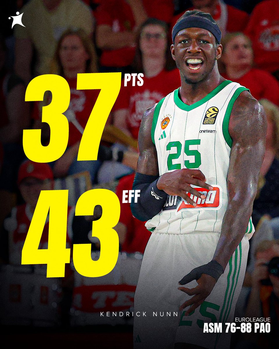 Kendrick Nunn. That’s the tweet 🤷‍♂️🔥

37 PTS
9/12 FG
5/5 3FG
5 AST
43 EFF