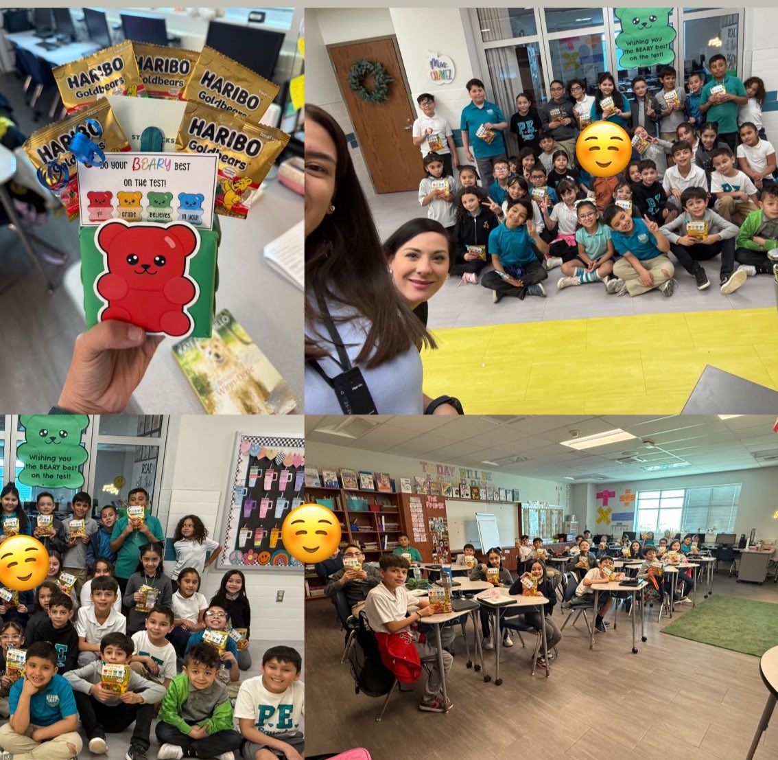 ValPerub93's tweet image. Thank you so much to Mrs. Farah’s 1st Grade Buddy class for your motivating words and the sweet treat🥰☺️! #BuddyClass #ReadyforSTAAR #CTEBrighterTogether💚💙🐍💎