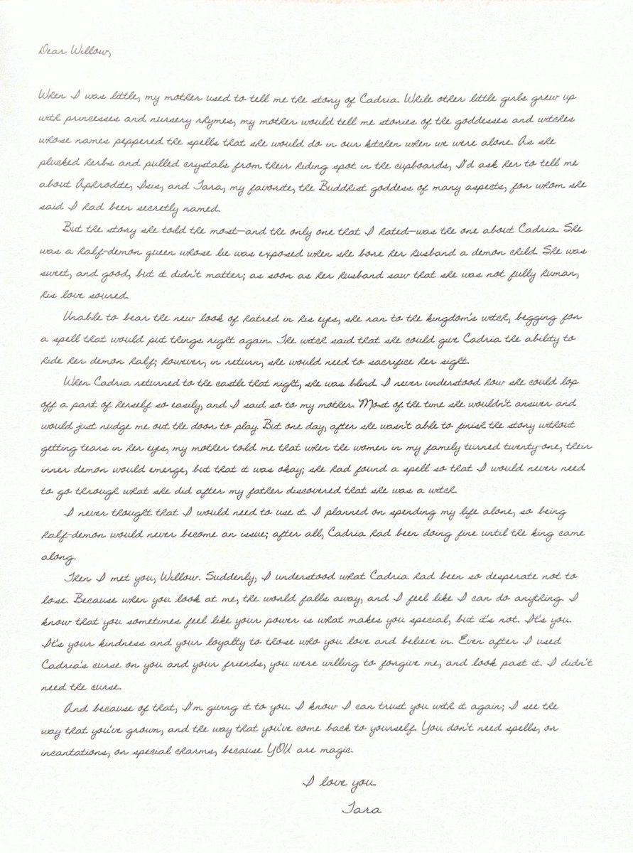 tillowarchive's tweet photo. tara’s letter to willow (from willow’s official grimoire) https://t.co/JEkiTY8iRK
