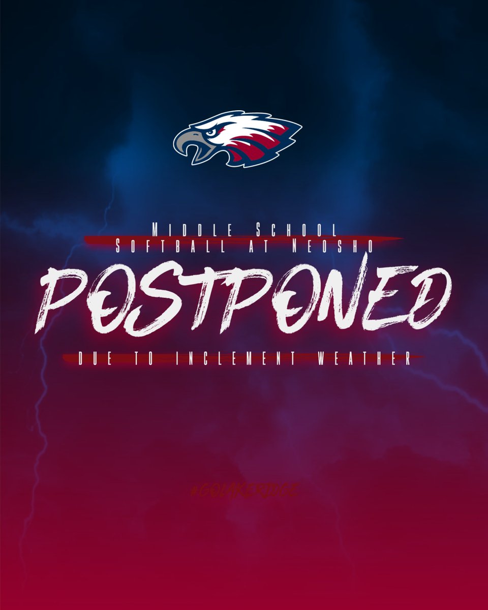 MS Softball @ Neosho has been postponed.  This game is rescheduled for Wednesday, April 16th.  #GoEagles