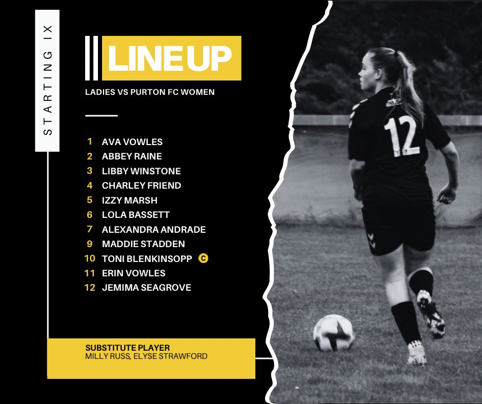 ⚫️LINE UP🟡

Here is how we line up tonight against Purton FC Women!

Big game ahead! #UTW