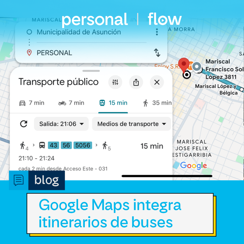 personalpy's tweet photo. Si sos usuario de transporte público, hay una buena noticia para vos, visitá nuestro blog y enterate de la nueva actualización de google maps y los itinerarios. 🚌📍#ConexionTotal