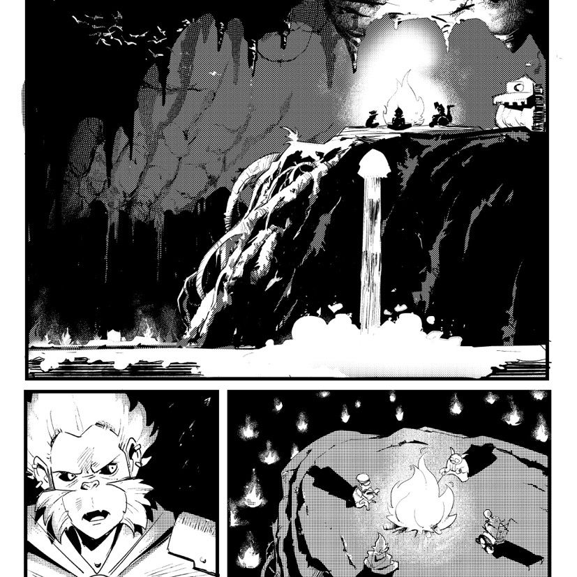 In a cave...

Monkey: Unleash the Legend 1-2 on Kickstarter now! 👉🏻LINK IN BIO

#monkeycomic #monkeygraphicnovel #graphicnovel #kickstarter #comicbooks #comicart
#comics #cartoon #manga #marvel