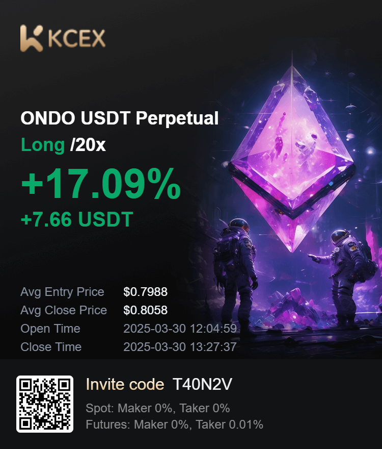Join me on KCEX <a href="/KCEX_Official/">KCEX</a> to enjoy the lowest fees in the market, free withdrawals, and up to 1000 USDT in futures bonuses! Use my invitation code T40N2V and click here to sign up now: kcex.com/register?invit…