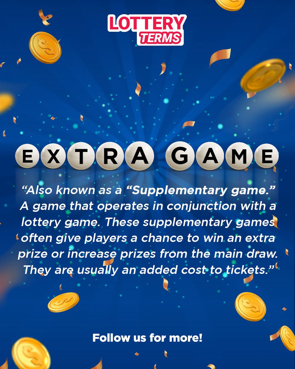 lotteryusa's tweet image. Ever played the lottery with a bonus game for extra prizes?

That’s an Extra Game! It can boost your winnings from the main draw — for a little extra on your ticket. More thrills, more chances to win! ✨

#LotteryTerms #LotteryUSA #ExtraGame