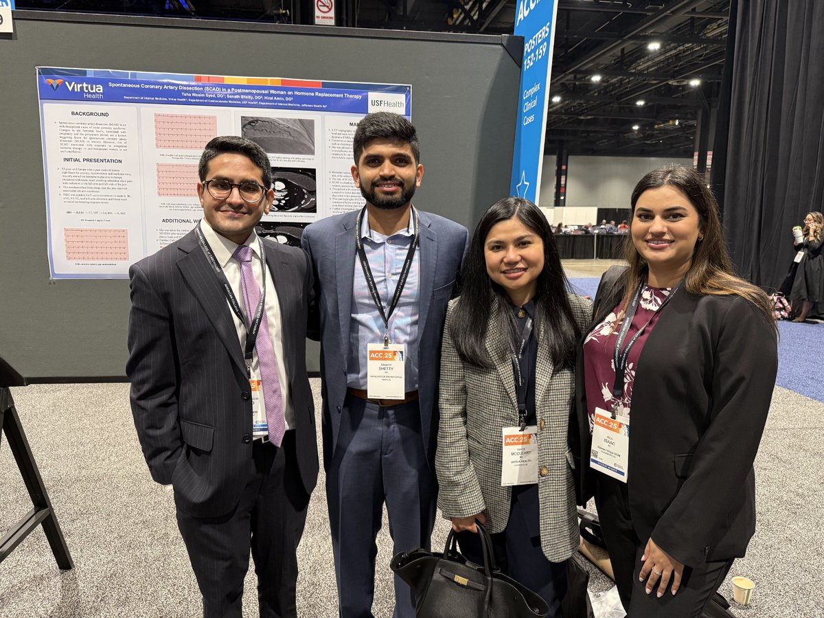 sanathshettydo's tweet photo. This past weekend was yet another successful #ACC25. Can't thank @daehyunleemd enough for helping me attend the conference. Shootout to all my colleagues who presented. An inspirational gathering for everyone who supports ❤️ health. @USFHealth @VirtuaHealth @ACCinTouch https://t.co/iXOGBFpBPr