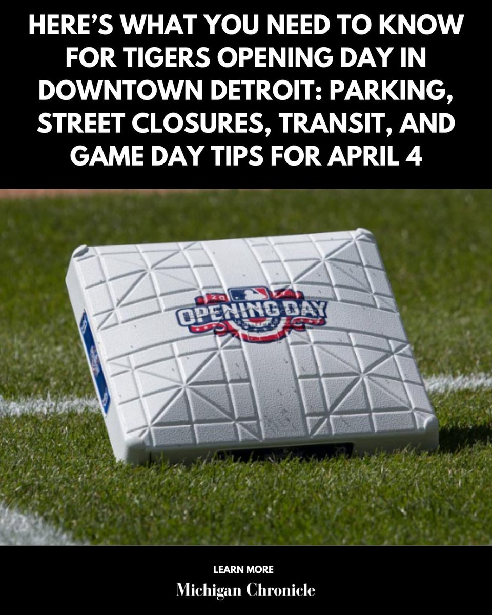 Heading to #ComericaPark for the #DetroitTigers Opening Day on April 4? Here's what you need to know:

michiganchronicle.com/heres-what-you… 

 #Detroit #TigersOpeningDay #DetroitTigers #baseball #GameDayTips