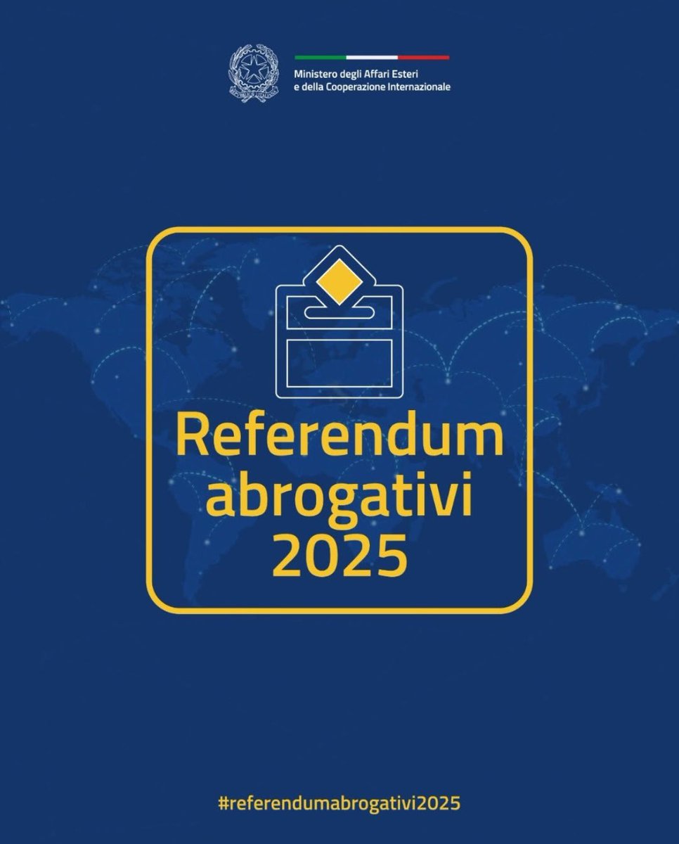 🗳️ #Referendumabrogativi2025 
Con i Decreti del PdR del 31/03 2025, pubblicati nella G.U., Serie Generale, n. 75 del 31/03/2025, sono stati indetti 5 referendum popolari abrogativi. 
Leggi i quesiti oggetto dei referendum sulla nostra pagina web