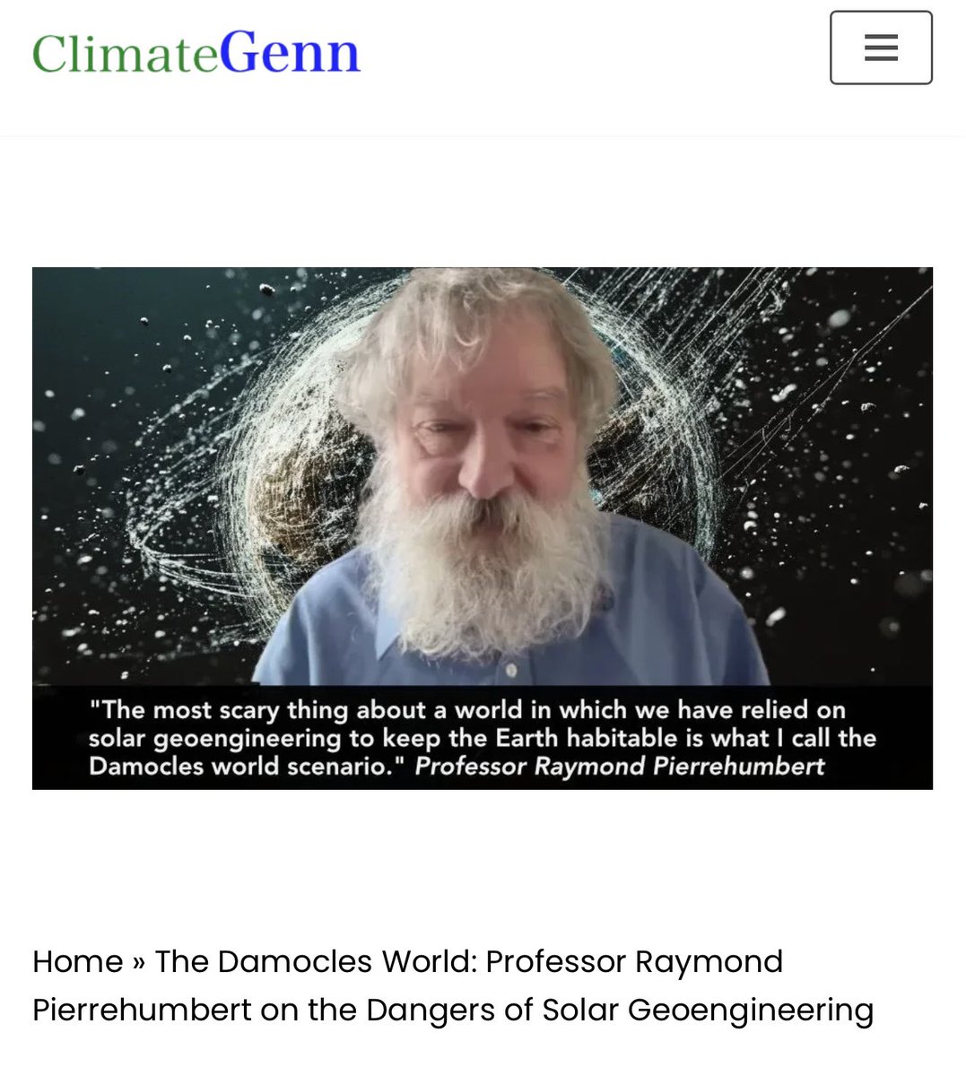 Monica Piccinini (@mapicc2021) on Twitter photo A must watch! Nick Breeze interviews Professor Raymond Pierrehumbert, who is the Halley Professor of Physics at the University of Oxford about solar geoengineering. <a href="/NickGBreeze/">Nick Breeze (Bluesky: @nickbreeze.genn.cc )</a>
youtu.be/gZNp75CtXVc?fe… A must watch! Nick Breeze interviews Professor Raymond Pierrehumbert, who is the Halley Professor of Physics at the University of Oxford about solar geoengineering. <a href="/NickGBreeze/">Nick Breeze (Bluesky: @nickbreeze.genn.cc )</a>
youtu.be/gZNp75CtXVc?fe…