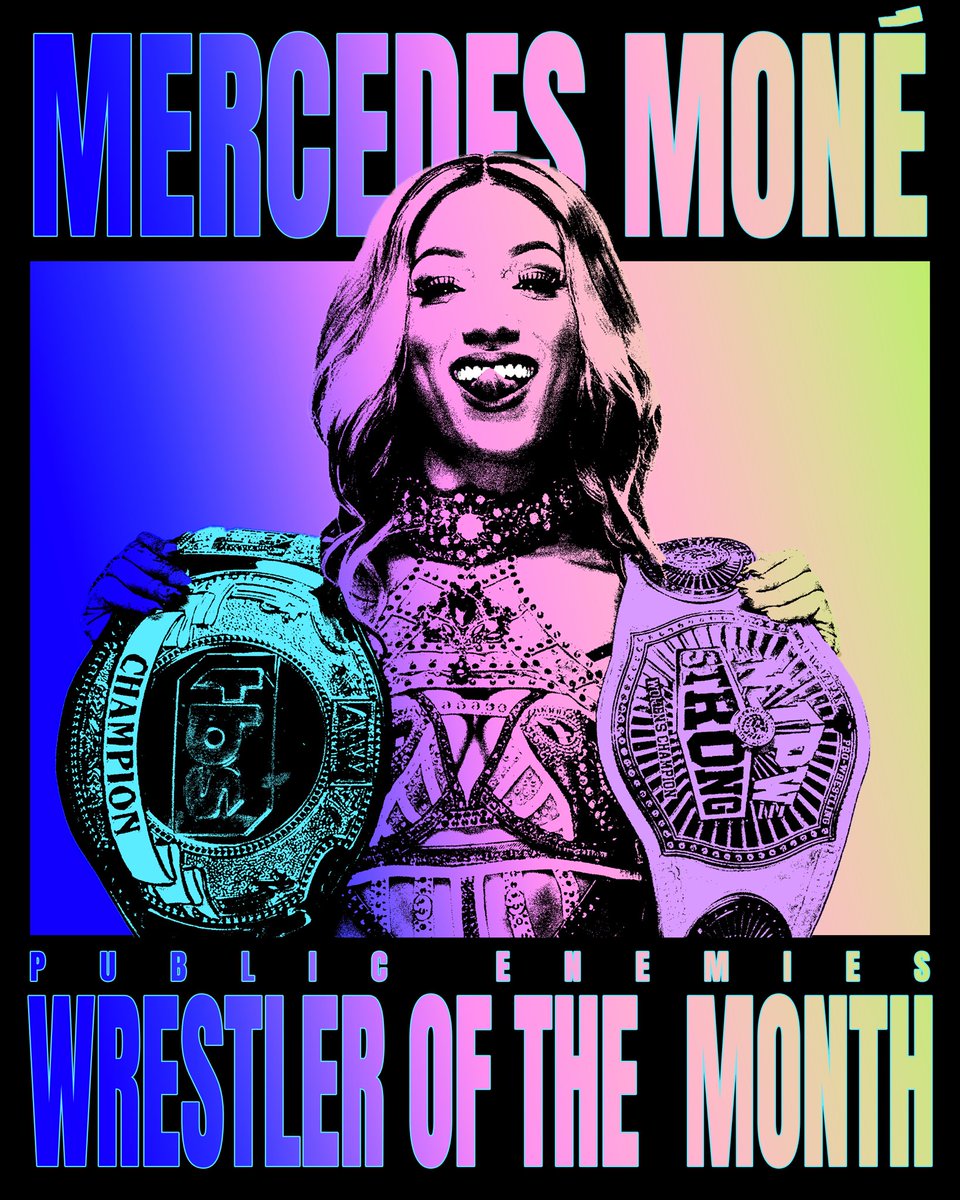 🗓️ Congratulations to our Public Enemies Men’s/Women’s Wrestlers of the Month for March 2025! An All Elite lineup!

🤼 Ricochet <a href="/KingRicochet/">Ricochet</a> (AEW)
🤼‍♀️ Mercedes Moné <a href="/MercedesVarnado/">Mercedes Moné Varnado</a> (AEW)

Art Direction | <a href="/KUJOkev/">Kujo gfx</a> 🎨🤲🏾