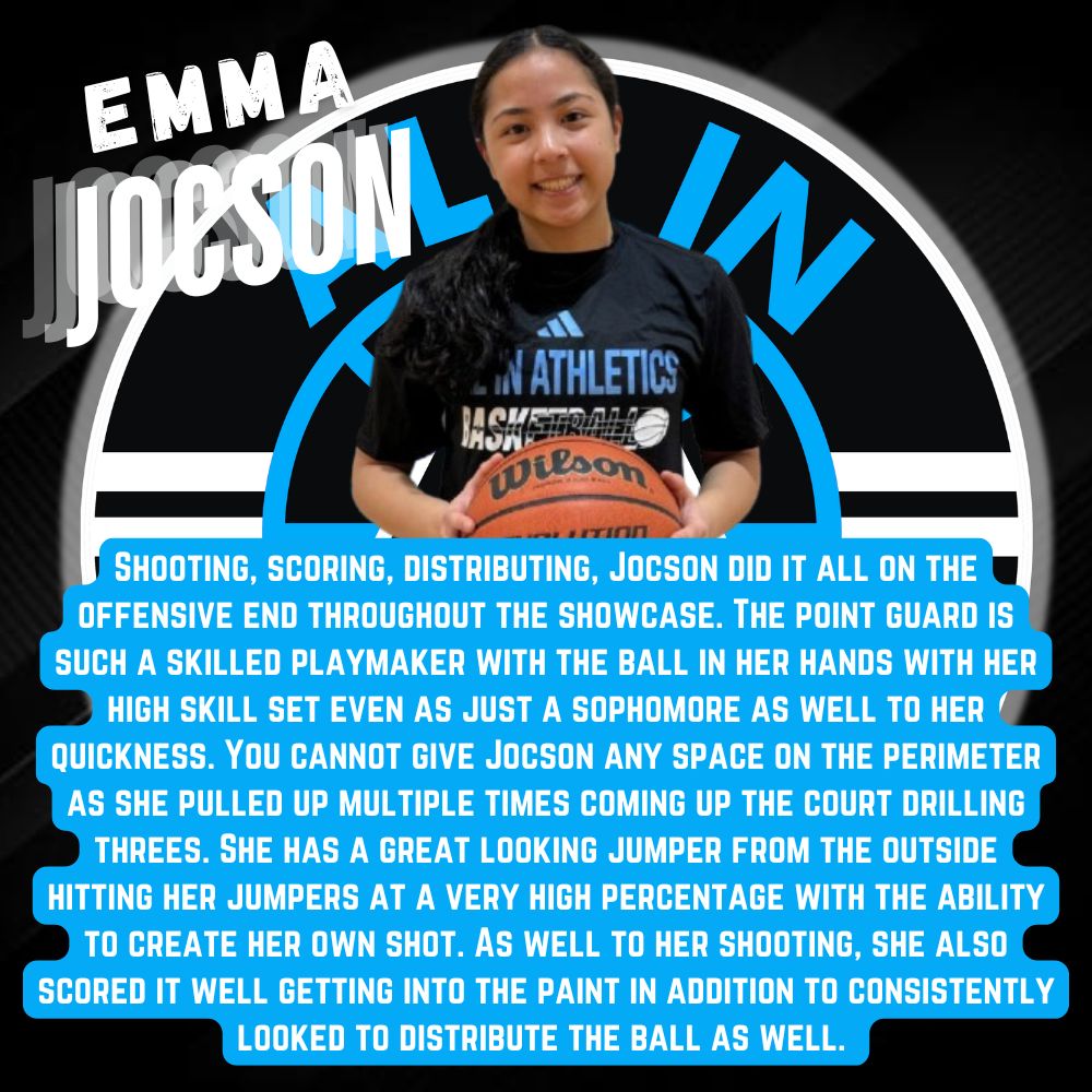 ALL IN Athletics (@aiathletics) on Twitter photo Congratulations to ALL IN 2027 <a href="/emma_jocson/">Emma Jocson</a> on being named a Top Performer at the All Midwest Showcase❗️#ALLINfamily <a href="/AIAelitegirls/">ALL IN Elite Girls 3SSB</a> Congratulations to ALL IN 2027 <a href="/emma_jocson/">Emma Jocson</a> on being named a Top Performer at the All Midwest Showcase❗️#ALLINfamily <a href="/AIAelitegirls/">ALL IN Elite Girls 3SSB</a>