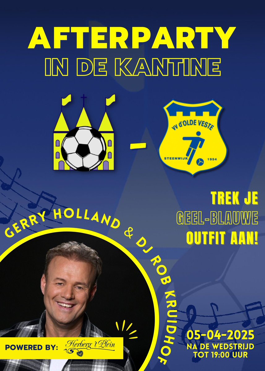 vvstaphorst's tweet photo. Trek a.s. zaterdag iets geel/blauws aan! We zien je in de kantine! ππ
#vvstaphorst #samensterk #kopdrveur https://t.co/dpyfVWaJDS