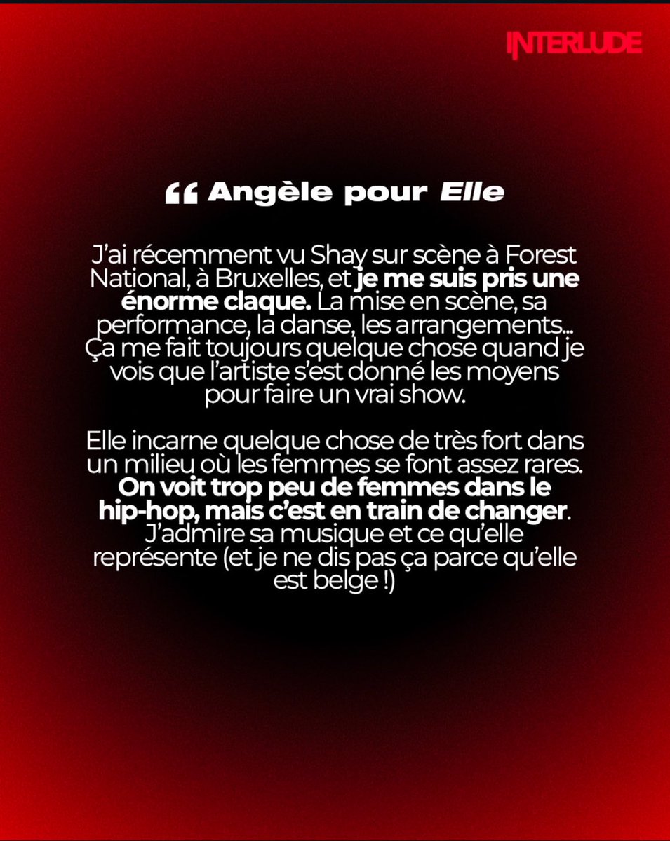 Angèle a propos de Shay: "J’admire sa musique et ce qu’elle représente". ❤️