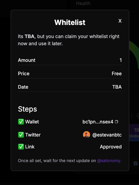 Satonomy whitelist