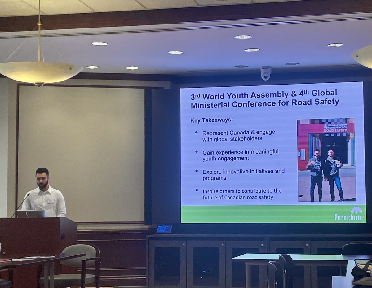 Now ➡️ <a href="/RobertColonna_/">Robert Colonna</a> , <a href="/CARSP_YPC/">CARSP Young Professionals' Committee</a>, is sharing key takeaways from the 4th Global Ministerial Conference on Road Safety in Marrakesh, Morocco, on behalf of <a href="/parachutecanada/">Parachute</a>’s Valerie Smith 📍at the Ontario Road Safety Forum.
