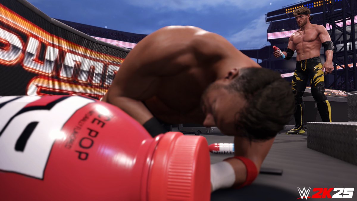WWEgames's tweet photo. Using @PrimeHydrate to refresh, replenish, refuel, and to take out opponents in #WWE2K25 @LoganPaul style https://t.co/8Ls7FsNrAy