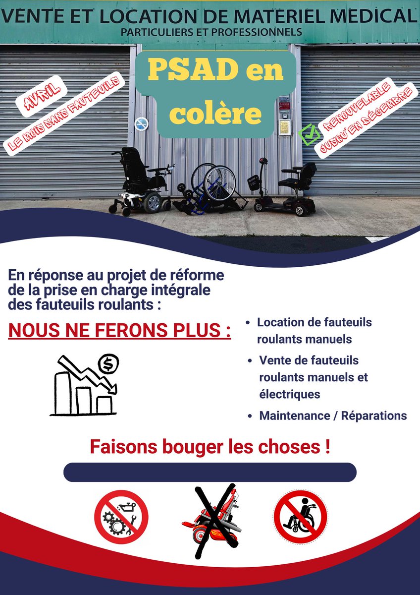 Sleg34's tweet photo. @lecocqcharlotte @Solidarite_gouv @gouvernementFR @Ecologie_Gouv Voilà la réponse à votre réforme sur le remboursement intégral des fauteuils roulants bande d’incapables !!
@apfhandicap https://t.co/mkvVwnq0pM