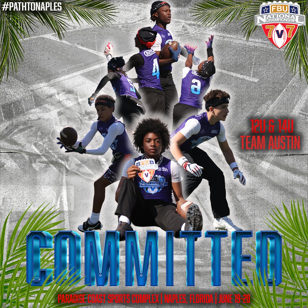 🔒𝐅𝐁𝐔 𝐓𝐞𝐚𝐦 𝐀𝐮𝐬𝐭𝐢𝐧 𝟏𝟐𝐔 &amp; 𝟏𝟒𝐔

Who is next to join Team Austin in the #𝒫𝒶𝓇𝒶𝒹𝒾𝓈ℯ𝒞ℴ𝒶𝓈𝓉 for the Championship Rounds of the 2025 FBU 7v7 National Championship Tournament? 

Find Your Regional 👇
footballuniversity.org/7-on-7/

<a href="/ParadiseCoast/">Florida's Paradise Coast</a> 
<a href="/PCSCNaples/">Paradise Coast Sports Complex</a>