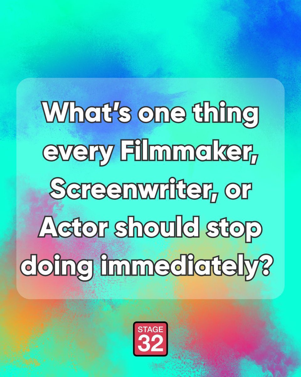 Stage32's tweet photo. What’s one thing every filmmaker, screenwriter, or actor should stop doing immediately?
Let's talk about it! Drop your thoughts in the comments below!
#IAmStage32 #Stage32 #Filmmaking #Screenwriting #Acting #CreativeCommunity #FilmIndustry #EntertainmentIndustry #OnSetLife #IndieFilm #ScreenwritersLife #ActorsLife #FilmmakingTips #Storytelling #FilmDiscussion #NetworkingForCreatives