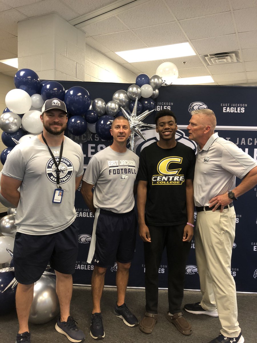 Signing ceremony today for  East athletes! So proud of <a href="/AaronnBlackmon/">Aaronn Blackmon</a> on his decision of  <a href="/CentreFootball/">Centre College Football</a> He will do amazing things will attaining his college degree! #GoEagles  We love this young man!!!!!!!!