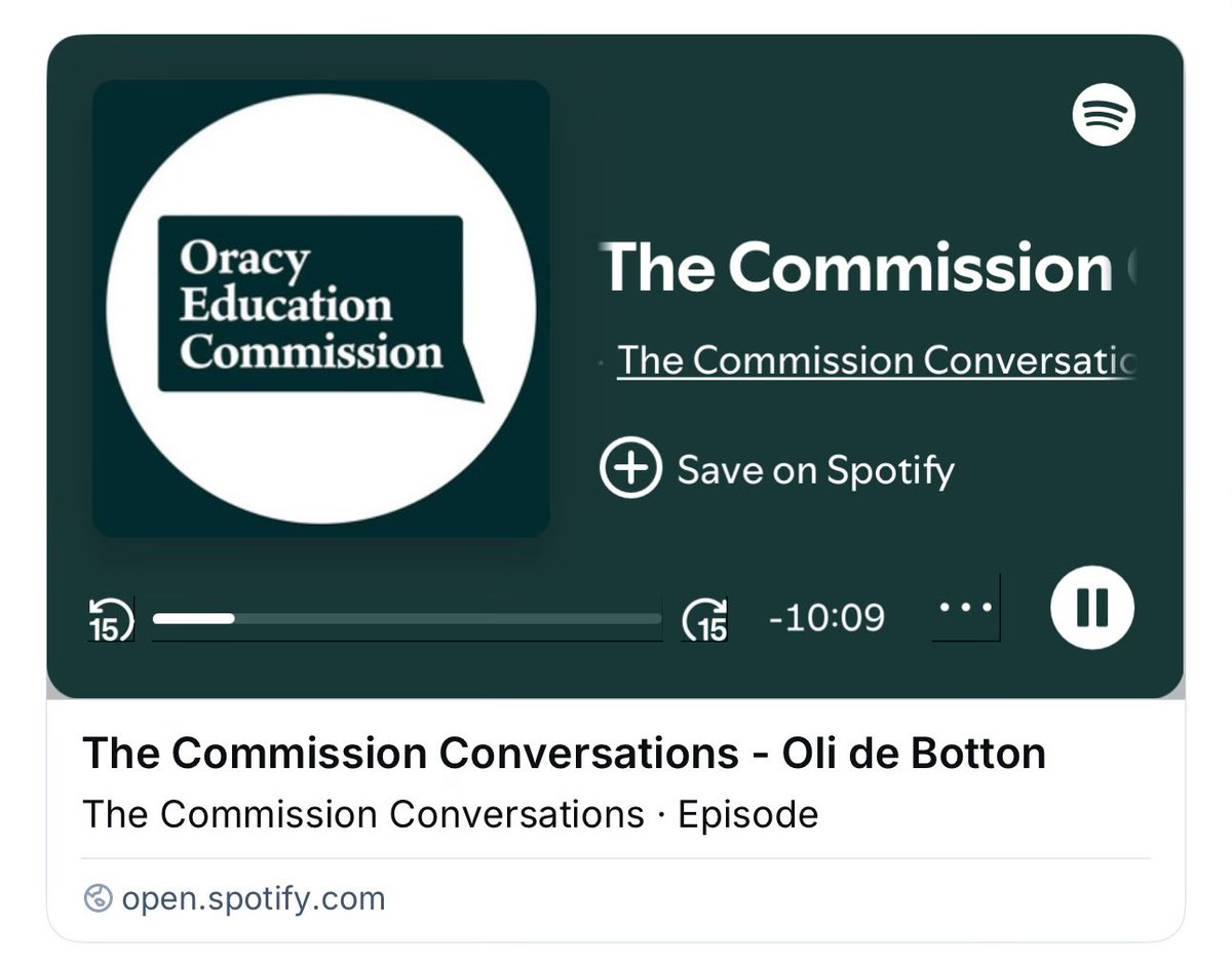 Oracy Education Commission (@oracycommission) on Twitter photo As part of our series of āCommission Conversationā podcasts, last year <a href="/RealGeoffBarton/">Geoff Barton</a> talked to <a href="/olidebotton/">Oli de Botton</a> - today confirmed as new expert adviser on education & skills to the PM - about the value of #oracy, curriculum reform, and social justice: open.spotify.com/episode/3ummcw⦠As part of our series of āCommission Conversationā podcasts, last year <a href="/RealGeoffBarton/">Geoff Barton</a> talked to <a href="/olidebotton/">Oli de Botton</a> - today confirmed as new expert adviser on education & skills to the PM - about the value of #oracy, curriculum reform, and social justice: open.spotify.com/episode/3ummcwā¦