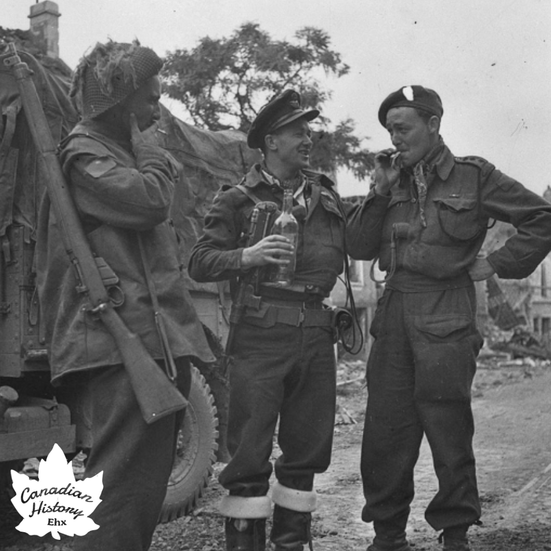 I'm sharing an image a day to celebrate the vibrant and unique culture and history of Canada.
Today it is three Canadian soldiers celebrating the Liberation of Caen, France on July 10, 1944.
#ProudlyCanadian #ElbowsUp

📸LAC 3205648