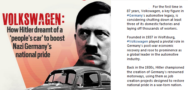 Κλεινει εργοστάσια η VW. Όντως θαυμάσια νέα !
"The company operated four concentration camps and eight forced-labor camps on its property."